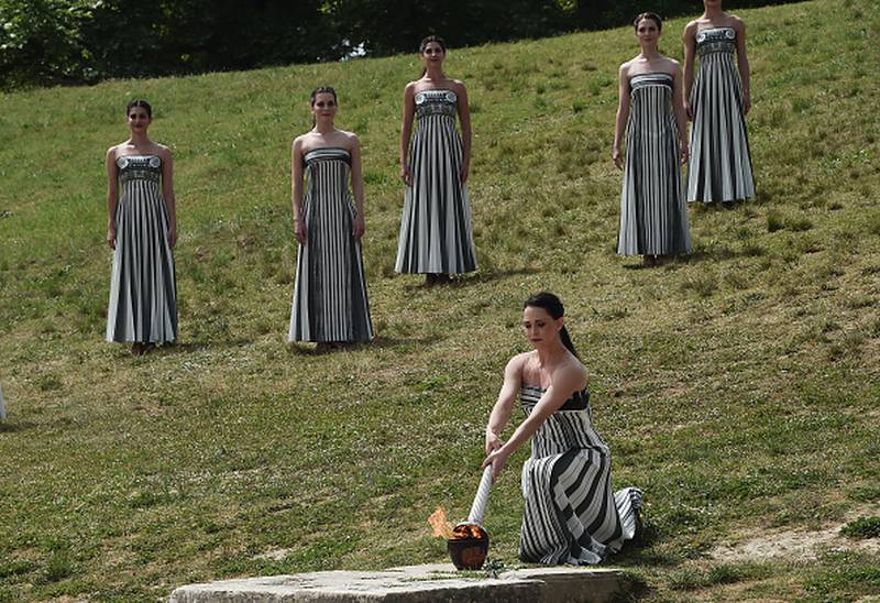 Olympic torch lighting ceremony